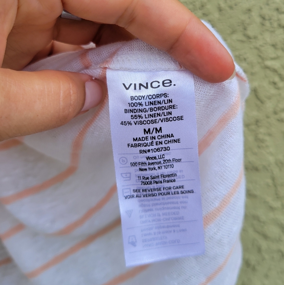 NWT Vince Breton Stripe Linen Tank - Picture 4 of 6